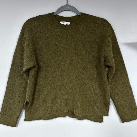 Madewell Sweaters - Madewell Cropped Alpaca Blend Deep Olive Green, Super Soft Preppy Sweater, L
